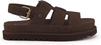 Warmbat Wenlock Platte Sandaal - Dames - Sandalen - Bruin - 38 EU - Su&egrave;de - Schoenen