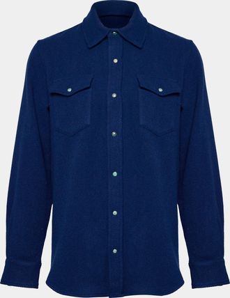 God's True Cashmere Blue Lagoon Cashmere Shirt Size: XL