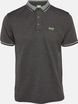 HUGO BOSS Boss By Hugo Boss Black Mesh Jersey Polo T-Shirt