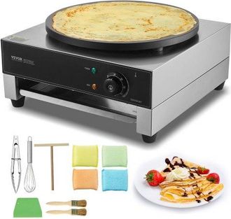 OEM M&aacute;quina Para Crepes Comercial De Placa Plana De 3000 W, Acero Inoxidable Antiadherente, Estufa Circular De Escritorio Para Panqueques Y Cereales Con C