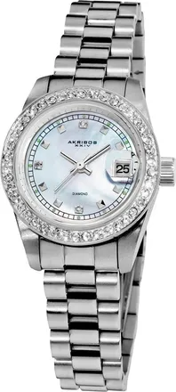 Akribos XXIV Akribos Xxiv Womens Stainless Steel Diamond Watch