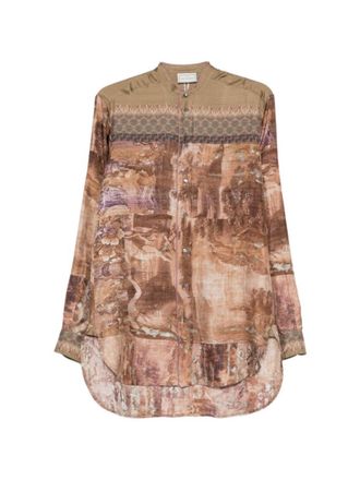 Pierre-Louis Mascia Green Relaxed Printed Shirt