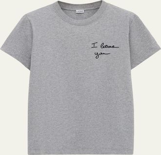 Loewe Logo Embroidered Short-Sleeve Cotton T-Shirt