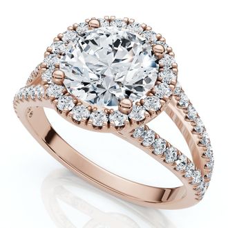 Pompeii3 1.90Ct Diamond Engagement Ring Split Shank Ring 14k Gold or Platinum Lab Grown