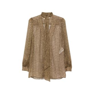 Valentino Leopard-print Pussy-bow Blouse
