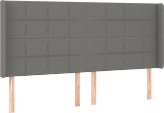 vidaXL Cabecero Con Led De Tela Gris Oscuro 203x16x118/128 Cm Vidaxl