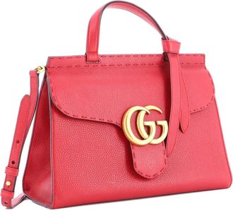 Gucci GG Marmont Top Handle Bag Leather Small satchel - Rood