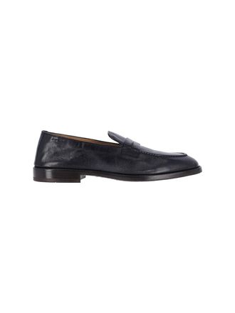 Alexander Hotto Dark Blue Leather Moccasins