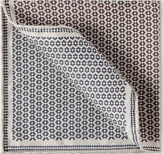 Brunello Cucinelli Silk geometric pattern pocket square in Brown at Nordstrom