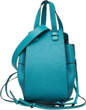 Loewe Pre-owned Hammock Mini Leather 2way bag - Dames - Vintage Mini Tas - Blauw - ONE Size - Leer - Vintage