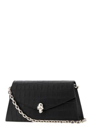 Alexander McQueen Womens Black Leather Mini Skull Crossbody Bag Blacksilver Borse A Mano