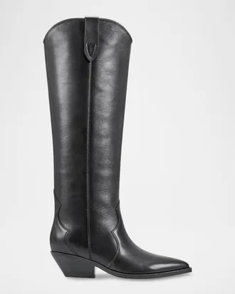 Marc Fisher Ander Western Leather Cowboy Boots