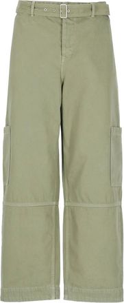 Maison Kitsun&eacute; Heren, Broeken, Groen, Maat: W33 Katoen
