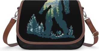 Generic Bigfoot Sasquatch In The Forests Crossbody Bags for Women Shoulder Messenger Bag Purse Handbags