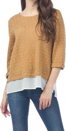 Papillon Knit Pom-Pom Sweater In Mustard