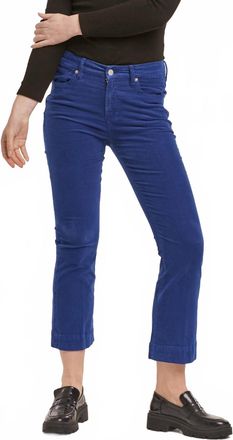 Dear John Denim Jeanne Flare Mid Rise Cropped Jean In Royal Blue