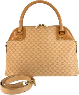 Celine Celine Beige Pvc & Leather Macadam Handbag (Authentic Pre-Loved)