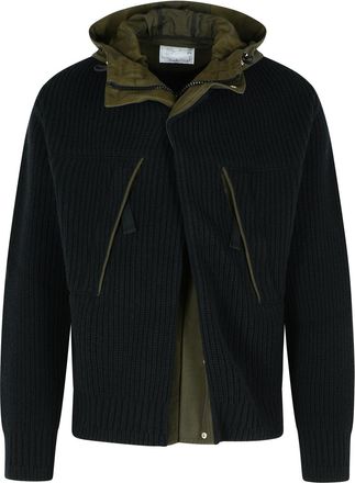 sacai Black Wool Blend Jacket