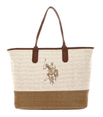 U.S.Polo Association shopper bag shoulder bag Pool Party Shopping Bag Natural creme-white