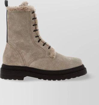 Brunello Cucinelli suede lace-up ankle boots