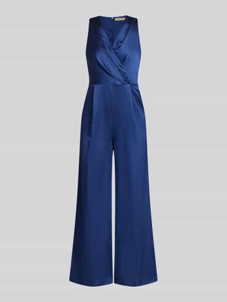 Rinascimento Rinascimento Jumpsuit aus Satin mit V-Ausschnitt in Blau, Gr&ouml;&szlig;e XL