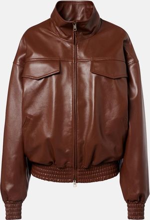 Balenciaga Cropped oversized leather jacket