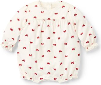 Janie and Jack Baby Bow Corduroy Romper in Red Multi at Nordstrom, Size 18-24M