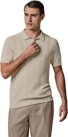 Profuomo Korte mouw polo Profuomo beige gem&ecirc;leerd