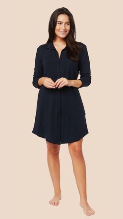 The Cats Pajamas Pima Knit Night Shirt in Classic Midnight at Nordstrom, Size X-Small