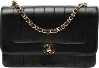 Chanel Pre-owned Classic Flap Crossbody Tas - Dames - Vintage Schoudertas - Zwart - ONE Size - Leer - Vintage