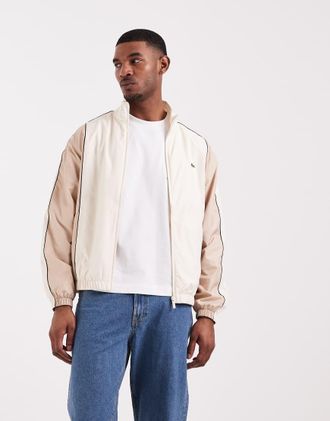 Lacoste Giacca sportiva color block bianca e beige-Neutro
