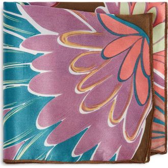 Clifton Wilson Brown Floral Silk Pocket Square at Nordstrom