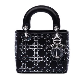 Dior Pre-owned Dior Mini Velvet Cannage Strass Embellished Lady Dior Ladies VACYQM50M16LV9UJ