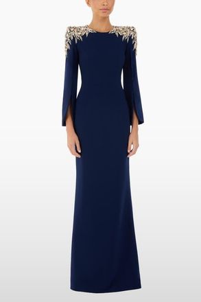 Jenny Packham Adeline Maxi Dress in Midnight Kiss at Nordstrom, Size 16 Uk