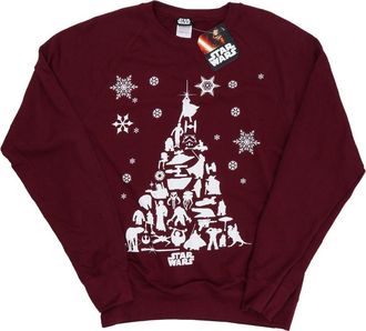 Star Wars Dames/Dames Kerstboom Sweatshirt (Bourgondi&euml;)
