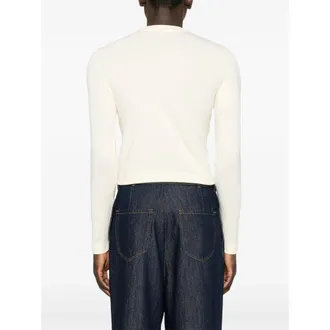 Jacquemus Logo-Patch Cotton Long-Sleeved T-Shirt - Beige