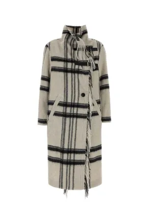 Isabel Marant Embroidered Wool Blend Coat - Beige
