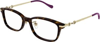 Gucci Geometric Eyeglasses - Dames - Brillen - Bruin - 52 MM - Accessoires