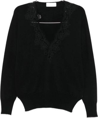Ermanno Scervino V-neck Knitwear - female - Ermanno Scervino - V-neck Knitwear - Black - 2XS - Knitwear