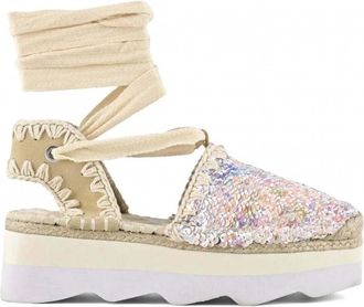 Mou Espadrilles - Dames - Espadrilles - Beige - 40 EU - Katoen - Schoenen