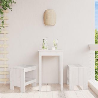 vidaXL Vidaxl - Taburetes De Jard&iacute;n 2 Uds Madera Maciza Pino Blanco 40x36x45 Cm