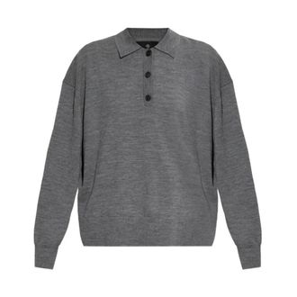 Anine Bing Polo Shirts, female, Gray, Size: L Lee Polo Sweater