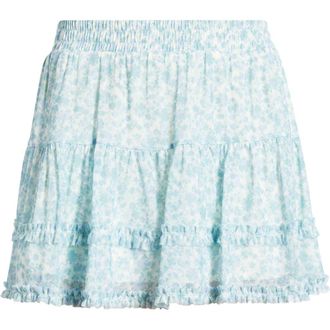 BP. Ditsy Floral Mesh Miniskort in Teal- Blue Dense Garden at Nordstrom, Size Xx-Small