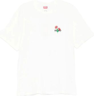 Kenzo Gots Archive Bouquet Embroidered Cotton T-Shirt Clothing