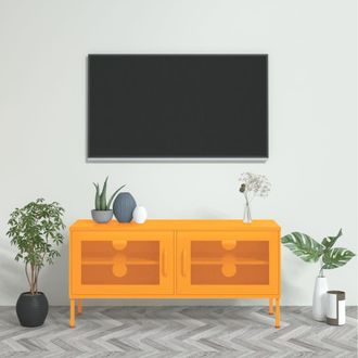Berkfield Home TV Cabinet Mustard Yellow 105x35x50 cm Steel | Size: 105 x 35 x 50 cm