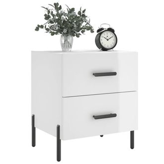 Berkfield Home Modern Bedside Cabinets 2 pcs High Gloss White 40x35x47.5 cm Engi