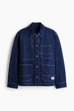 H&M Denim Overshirt in Dark Denim Blue at Nordstrom, Size Xxx-Large