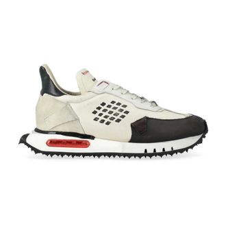 Bepositive Schoenen, Heren, Veelkleurig, 41 EU, Leer, Witte Zwarte Space Race Leren Sneakers