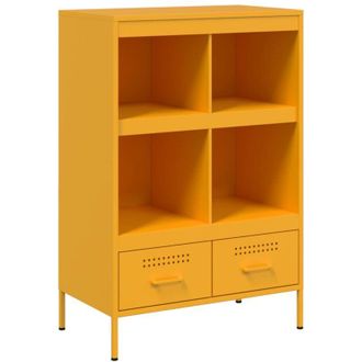 vidaXL Vidaxl - Aparador Acero Amarillo Mostaza 68x39x101,5 Cm