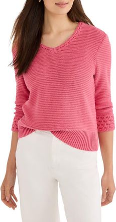 Nic+Zoe Edged Pop Stitch Sweater in Raspberry at Nordstrom, Size Xx-Large
